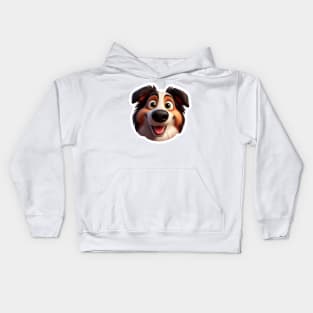 Border Collie Smiling face Kids Hoodie